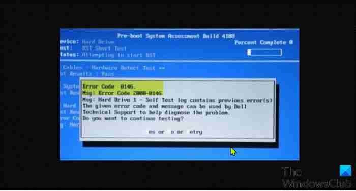 Riparazione del codice di errore 2000-0146 del disco rigido su un computer Windows